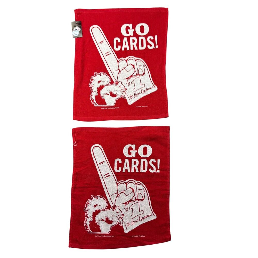 St Louis Cardinals Rally Towel Red MLB Go Cards Sports Bath Swimming Hand 2 Pack